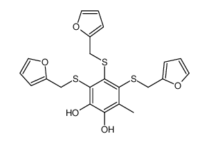 3,4,5-tris(furan-2-ylmethylsulfanyl)-6-methylbenzene-1,2-diol Structure