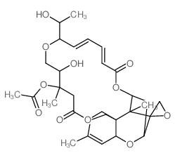 Verrucarin A, 7-(1-(acetyloxy)ethyl)-7-deoxo-2-deoxy-3,4-dihydroxy- Structure