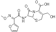 (6R,7R)-7-[[(E)-(furan-2-yl)(methoxyimino)acetyl]amino]-3-(hydroxymethyl)-8- oxo-5-thia-1-azabicyclo[4.2.0]oct-2-ene-2-carboxylic acid picture