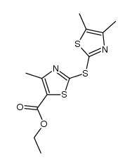 2-(4,5-dimethyl-thiazol-2-ylmercapto)-4-methyl-thiazole-5-carboxylic acid ethyl ester结构式