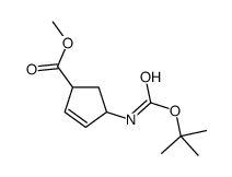 4-((叔丁氧基羰基)氨基)-2-环戊烯甲酯羧酸结构式