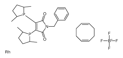 2,3-双[(2R,5R)-2,5-二甲基膦酰基]-N-苄基马来酰亚胺(1,5-环辛二烯)四氟硼酸铑(I)结构式
