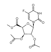 N1-(Methyl 2,3-di-O-acetyl-β-D-xylofuranosyluronate)-5-fluorouracil Structure