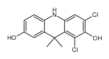 1,3-dichloro-9,9-dimethyl-9,10-dihydroacridine-2,7-diol结构式