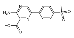 3-amino-6-(4-methylsulfonylphenyl)pyrazine-2-carboxylic acid结构式