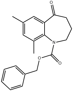 benzyl 7,9-dimethyl-5-oxo-2,3,4,5-tetrahydro-1H-benzo[b]azepine-1-carboxylate结构式