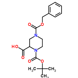 1-Boc-4-cbz-piperazine-2-carboxylic acid Structure