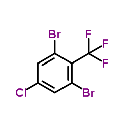 1,3-Dibromo-5-chloro-2-(trifluoromethyl)benzene结构式