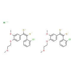 Bis[1-(2-chlorophenyl)-2-[3-methoxy-4-(2-methoxyethoxy)phenyl]-1,2-ethenedithiolato(2-)-S,S']nickel Structure