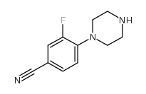 3-氟-4-(1-哌嗪基)苯腈结构式