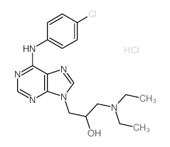 9H-Purine-9-ethanol,6-[(4-chlorophenyl)amino]-a-[(diethylamino)methyl]-, hydrochloride (1:2)结构式