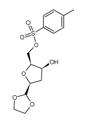 2,5-anhydro-3-deoxy-6-O-p-toluenesulfonyl-L-xylo-hexose ethylene acetal结构式