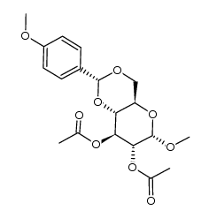 methyl 2,3-di-O-acetyl-4,6-O-p-methoxybenzylidene-α-D-glucopyranoside结构式