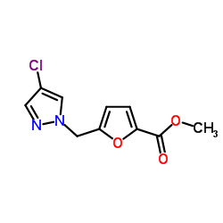 Methyl 5-[(4-chloro-1H-pyrazol-1-yl)methyl]-2-furoate Structure