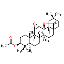 3β-乙酰氧基-11α,12α-环氧齐墩果烷-13β,28-内酯结构式
