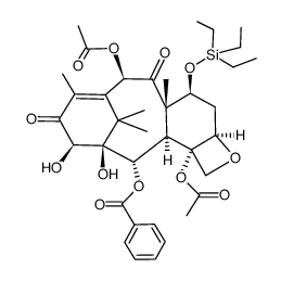 14β-羟基-7-O-(三乙基甲硅烷基)-13-氧代浆果赤霉素III结构式