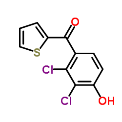 (2,3-二氯-4-氧基苯基)-2-噻吩甲酮结构式
