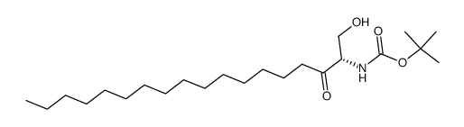 (2S)-2-(N-tert-butoxycarbonyl)amino-1-hydroxyoctadecan-3-one结构式