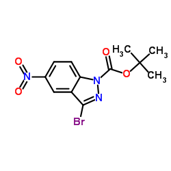 1-Boc-3-溴-5-硝基-1h-吲唑结构式