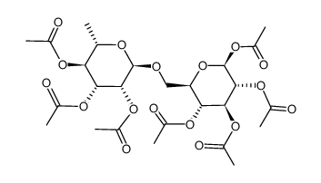 6-O-(2-O,3-O,4-O-Triacetyl-6-deoxy-α-L-mannopyranosyl)-β-D-glucopyranose tetraacetate structure