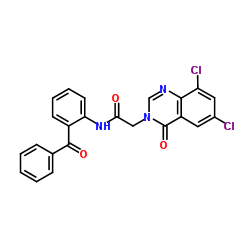 N-(2-Benzoylphenyl)-2-(6,8-dichloro-4-oxo-3(4H)-quinazolinyl)acetamide Structure