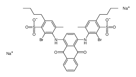 disodium 2,2'-[(9,10-dihydro-9,10-dioxo-1,4-anthrylene)diimino]bis[3-bromo-5-butyltoluene-4-sulphonate]结构式