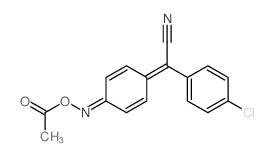 Benzeneacetonitrile, a-[4-[(acetyloxy)imino]-2,5-cyclohexadien-1-ylidene]-4-chloro- Structure