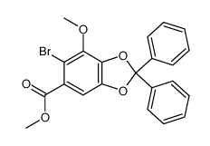 6-bromo-7-methoxy-2,2-diphenylbenzo[1,3]dioxole-5-carboxylic acid methyl ester结构式