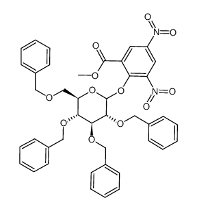 2,4-dinitro-6-(methoxycarbonyl)phenyl 2,3,4,6-tetra-O-benzyl-α,β-D-glucopyranoside结构式