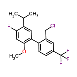 2’-(氯甲基)-4-氟-5-异丙基-2-甲氧基-4’-(三氟甲基)-1,1’-二苯结构式