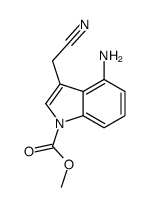 methyl 4-amino-3-(cyanomethyl)indole-1-carboxylate结构式