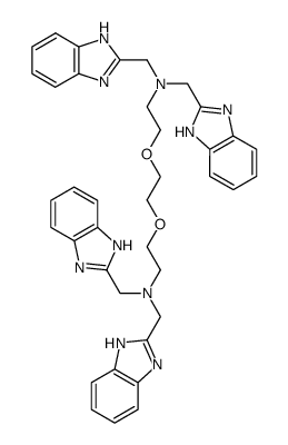 N,N,N',N'-tetrakis(2'-benzimidazolylmethyl)-1,4-diethylene amino glycol ether结构式