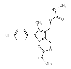 [1-(4-chlorophenyl)-5-methyl-4-(methylcarbamoyloxymethyl)pyrazol-3-yl]methyl N-methylcarbamate结构式