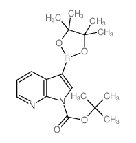 3-(4,4,5,5-四甲基-1,3,2-二氧杂硼硼烷-2-基)-1H-吡咯并[2,3-b]吡啶-1-羧酸叔丁酯结构式