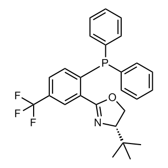 (S)-4-(叔丁基)-2-(2-(二苯基膦基)-5-(三氟甲基)苯基)-4,5-二氢噁唑结构式