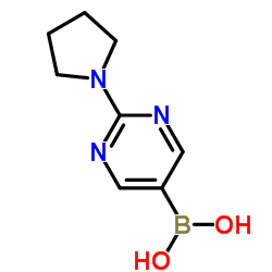 [2-(1-Pyrrolidinyl)-5-pyrimidinyl]boronic acid Structure