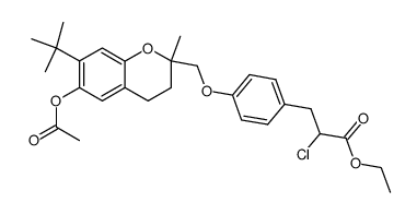 ethyl 3-[4-(6-acetoxy-7-t-butyl-2-methylchroman-2-ylmethoxy)phenyl]-2-chloropropionate Structure