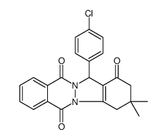13-(4-氯-苯基)-3,3-二甲基-2,3,4,13-四氢-吲唑并[1,2-b]二氮杂萘-1,6,11-三酮结构式