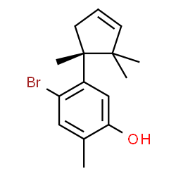 4-Bromo-2-methyl-5-[(R)-1,2,2-trimethyl-3-cyclopenten-1-yl]phenol Structure