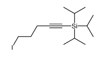5-iodopent-1-ynyl-tri(propan-2-yl)silane结构式