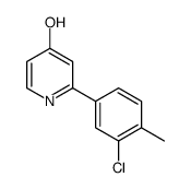 2-(3-chloro-4-methylphenyl)-1H-pyridin-4-one结构式