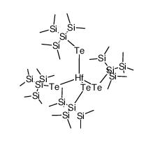 tetrakis((1,1,1,3,3,3-hexamethyl-2-(trimethylsilyl)trisilan-2-yl)tellanyl)hafnium Structure