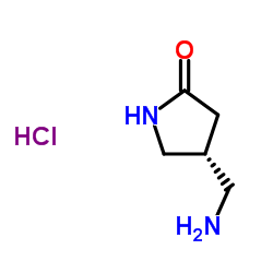(4R)-4-(氨基甲基)吡咯烷-2-酮盐酸盐结构式