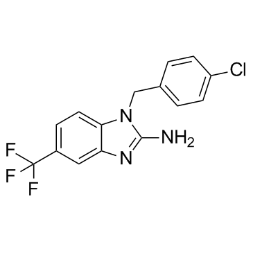 1-[(4-氯苯基)甲基]-5-(三氟甲基)苯并咪唑-2-胺结构式