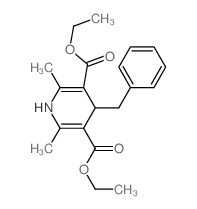3,5-Pyridinedicarboxylicacid, 1,4-dihydro-2,6-dimethyl-4-(phenylmethyl)-, 3,5-diethyl ester结构式