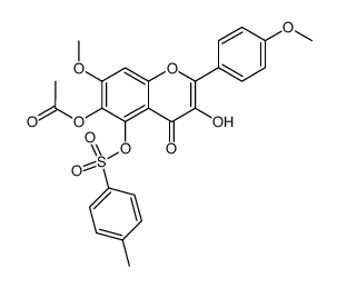 3-hydroxy-7-methoxy-2-(4-methoxyphenyl)-4-oxo-5-(tosyloxy)-4H-chromen-6-yl acetate Structure