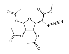 methyl (5-azido-5-deoxy-1,2,3-tri-O-acetyl-D-allofuranosid)uronate结构式