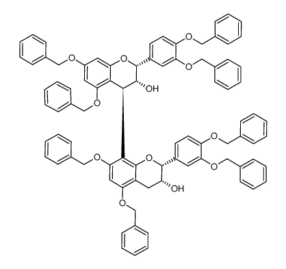 5,7,3',4'-tetra-O-benzyl-(-)-epicatechin-(4β,8)-[5,7,3',4'-tetra-O-benzyl-(-)-epicatechin] Structure