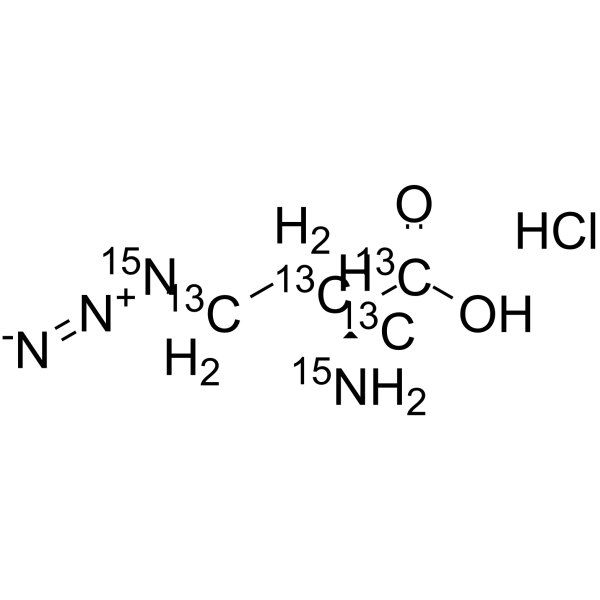 L-Azidohomoalanine-1,2,3,4-13C4 hydrochloride结构式