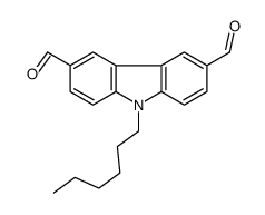 9H-Carbazole-3,6-dicarboxaldehyde, 9-hexyl-结构式